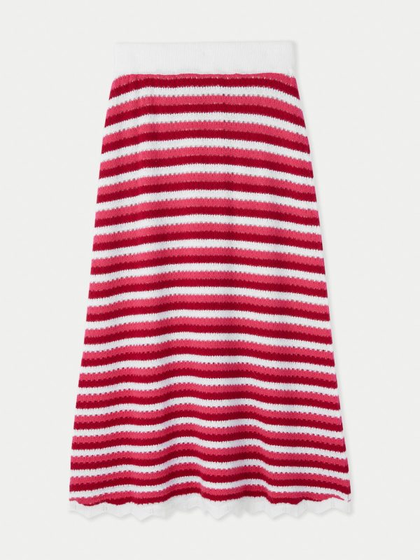 Cashmere Striped Midi Skirt Schn?ppchen – Bild 2