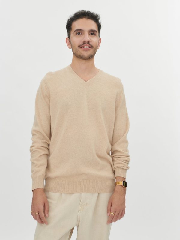 Organic Cashmere Colour Essential V-Neck Sweater Verkauf