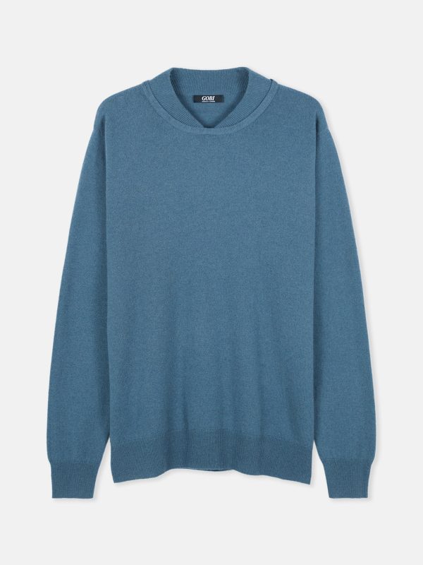 Double-Neckline Cashmere Sweater Im Angebot